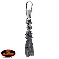 ZIP PULL FEATHERS - SILVER - 2"x1"