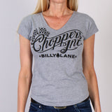 SS V-NECK LADY CHOPPERS INC VINTAGE RACING - 100% Cotton