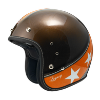 ZEUS OPEN FACE HELMET- BROWN-ORANGE STARS