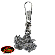 ZIP PULL LADY RIDER - SILVER - 2"x1"